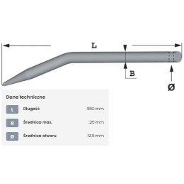 Krautuvas, išlenktas apvalus profilis 25x550 mm