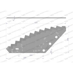 Universalus padavimo vagono peilis su 22 mm Warynski skyle