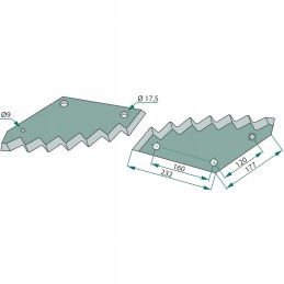 Peiliai pašarų vagonams granitinis triolietas 9mm