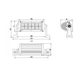 LED darbo lempos skydelis 36w Cree 2640lm šviesa