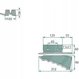 Kairysis peilis, storis 5-3 mm, grūdintas karbidu