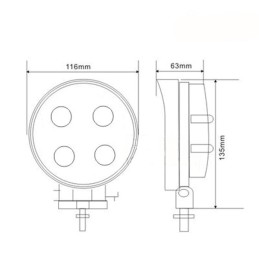 LED darbinė lempa 20w cree 2800lm halogeninė šviesa