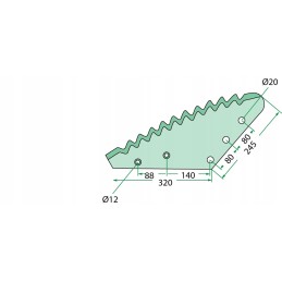 Granito padavimo vagono peiliai 6mm