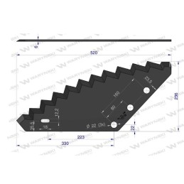 Universalus padavimo vagono peilis su 22 mm Warynski skyle