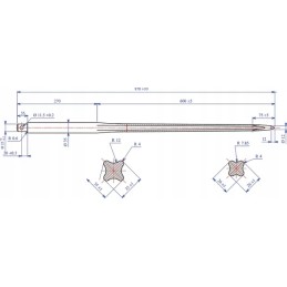 Krautuvas tiesus žvaigždės profilis 32x860 mm apskritimas