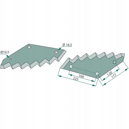 Tiekimo vagono peilis 8 mm jf stoll vm 32 38 1380 0034