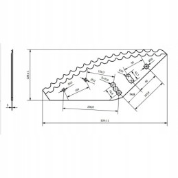 Tiekimo vagono peilis 535x215x5, angos skersmuo 20mm