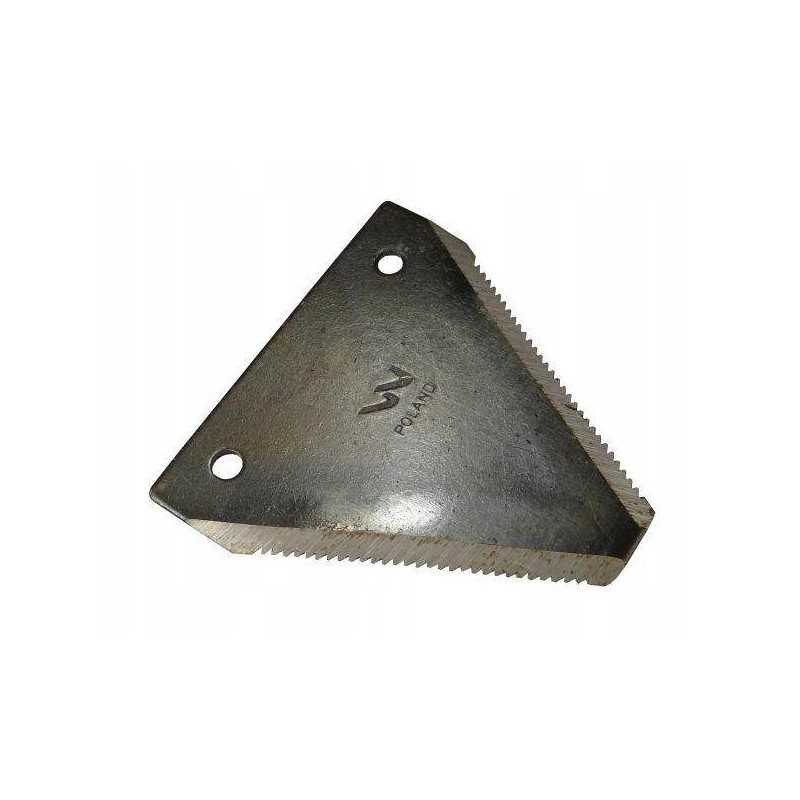 Derliaus nuėmimo peilis su dantytais ašmenimis apatinėje peilio juostelės pusėje