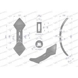 Širdies formos ražienų kultivatoriaus noragas 1738000000