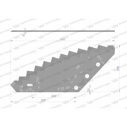 Universalus padavimo vagono peilis su 22 mm Warynski skyle