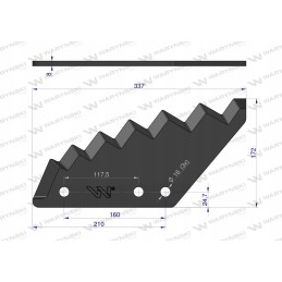 Kuhn Warynski pašarų vagono peilis