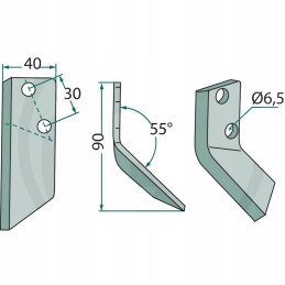 Lenktas peilis silosui pjauti, 4mm storio