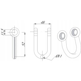 Tinka peilio pančiai oe 11 mm 48x52 mm