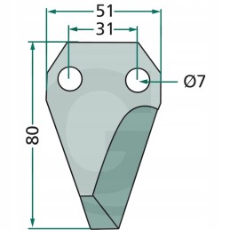 Kairysis peilis, storis 5 mm, ean kodas 4059139043651