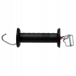 Vartų rankena su kabliuku ir 40 mm juoda juosta