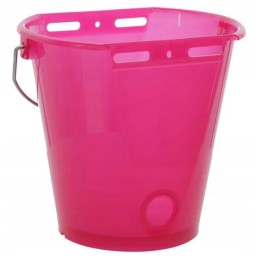 Rožinis skaidrus šėrimo kibiras