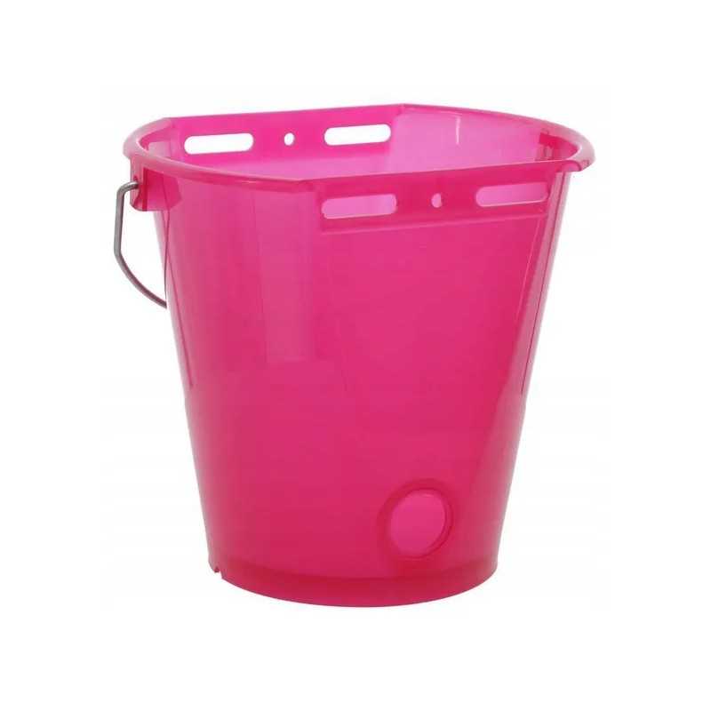 Rožinis skaidrus šėrimo kibiras