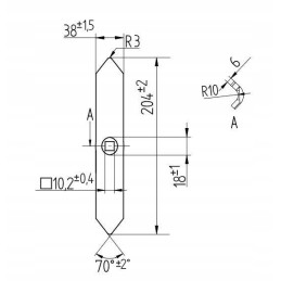 Bagra bloko vienangis noragas 204mm 40x6