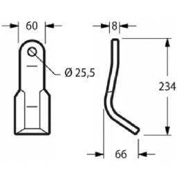 Plaktuvo peilis 60x8x234 mm universalus, tinka Ferri