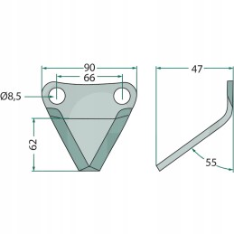 Frasto granito padavimo vagono peiliai 5mm