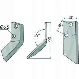 Kairysis peilis sulenktas 4 mm
