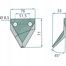 Dešinysis peilis, 4 mm storio