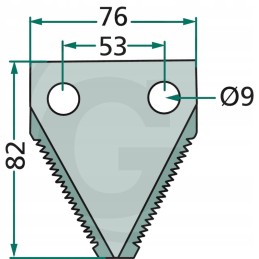 Peilis su briaunomis, 3 mm storio