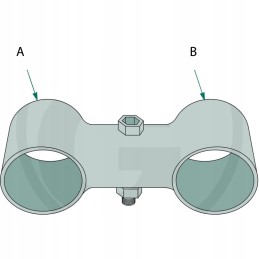 Dvigubas spaustukas su 1 varžtu 1 1 2 48 mm
