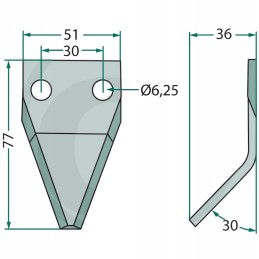 Luclar 2 5mm granitiniai peiliai pašarų vagonams