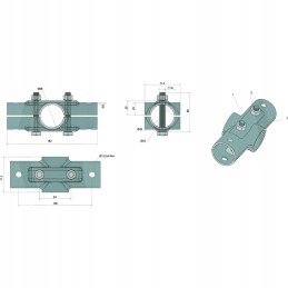 Dvigubas spaustukas su 2 varžtais 4 8
