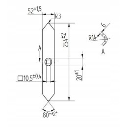 Vienangis noragas 254mm 60x6 302019 bagra