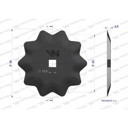 Apvalus padavimo vagono peilis 94x5 mm Warynski luclar