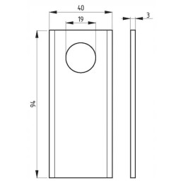 Rotacinis vejapjovės peilis kairysis dešinysis 94x40x3 mm