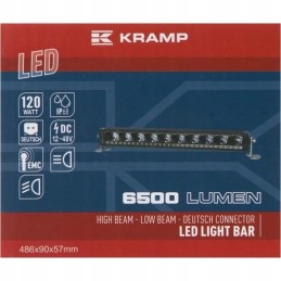 Ilga LED darbinė lempa 120w 6500lm stačiakampė 12