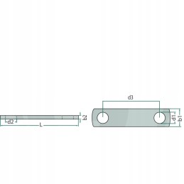 Cinkuotas plokščias strypas 2 b1 20 mm b2 5 mm d1 10