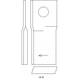 Kairysis rotacinis vejapjovės peilis 110x48x4 mm skylė oe