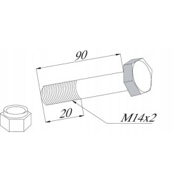 Varžtas m14x90 20 10 9 herder