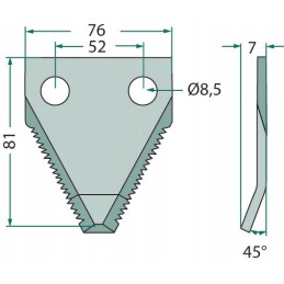 Faresino pašarų vagono pjovimo peilis 527266