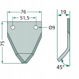 Tiekimo vagono peilis 75x76x3 mm marmix 70 145 granitas