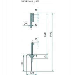 Baltas plastikinis kuolas 150 cm su dvigubu