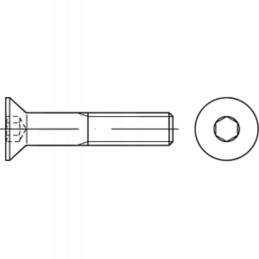 Varžtas su plokščia kūgine galvute m12, ilgis 25 mm