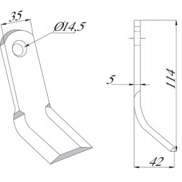 Agrimasteriui tinka 35x114 mm atlenkiamas peiliukas