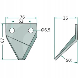 Kairysis peilis, 3 mm storio