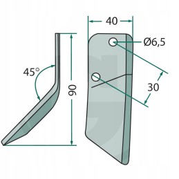 Kairysis peilis, 4 mm storio