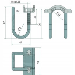 Kaklo vamzdžio spaustukas 90 1 x 1