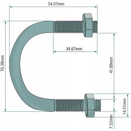 Kabelio varžtas išgręžtam spaustukui