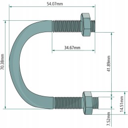 Kabelio varžtas išgręžtam spaustukui