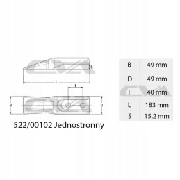 Mini ekskavatoriaus kaušai 522 00102 1kg 40mm ryklys
