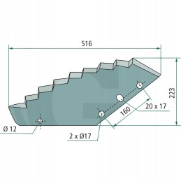 Kuhn granitinis siloso pjovimo peilis 6mm