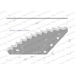 Universalus padavimo vagono peilis, 19-5 mm skylė, karbidas